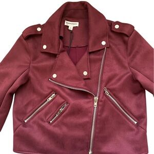 Newbury Knutson Moto Jacket in Raspberry Red size Small